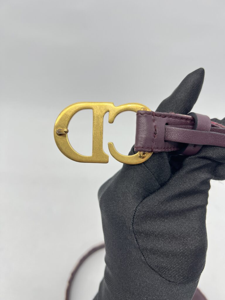 Dior Saddle Belt Oblique Canvas Bordeaux GHW