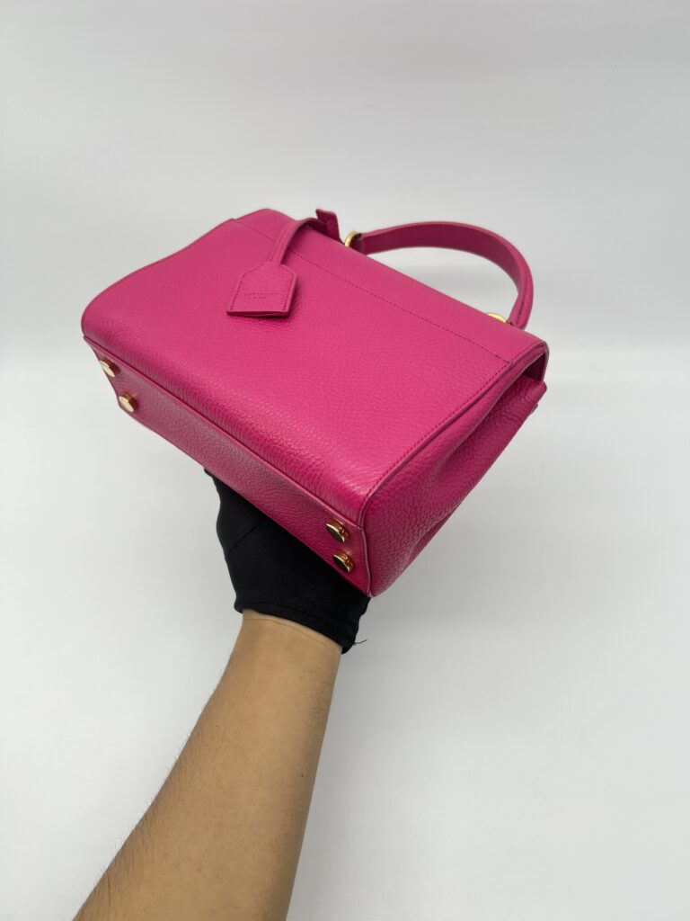 Saint Laurent Moujik Top Handle Grained Pink GHW