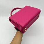 Saint Laurent Moujik Top Handle Grained Pink GHW