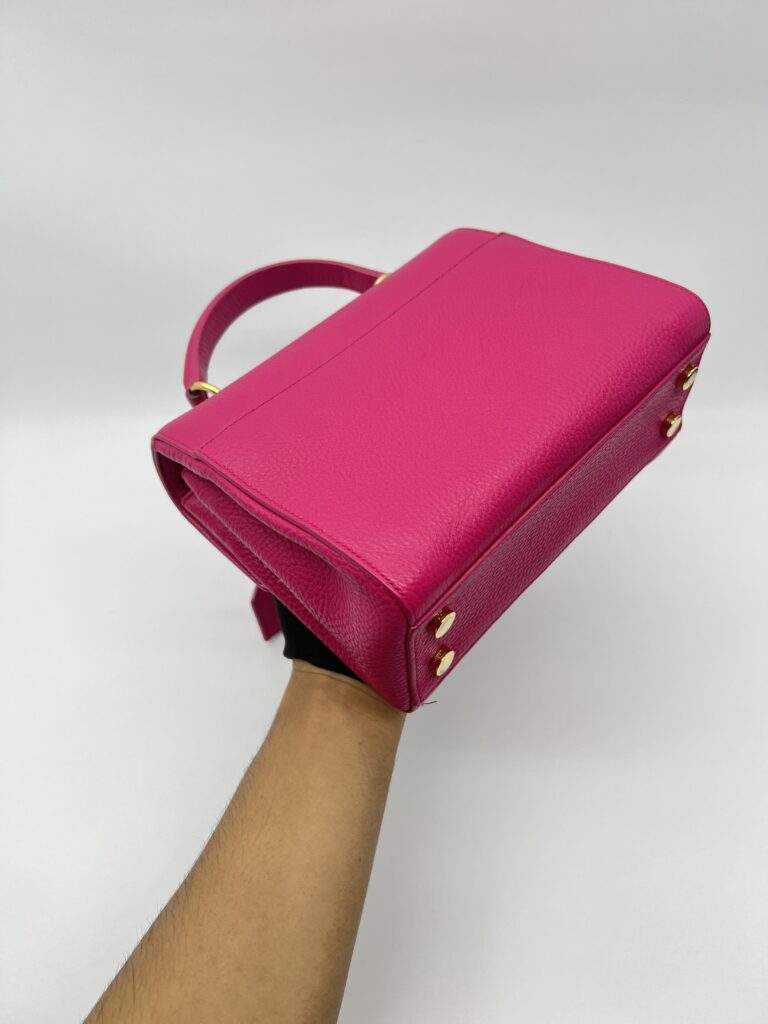 Saint Laurent Moujik Top Handle Grained Pink GHW