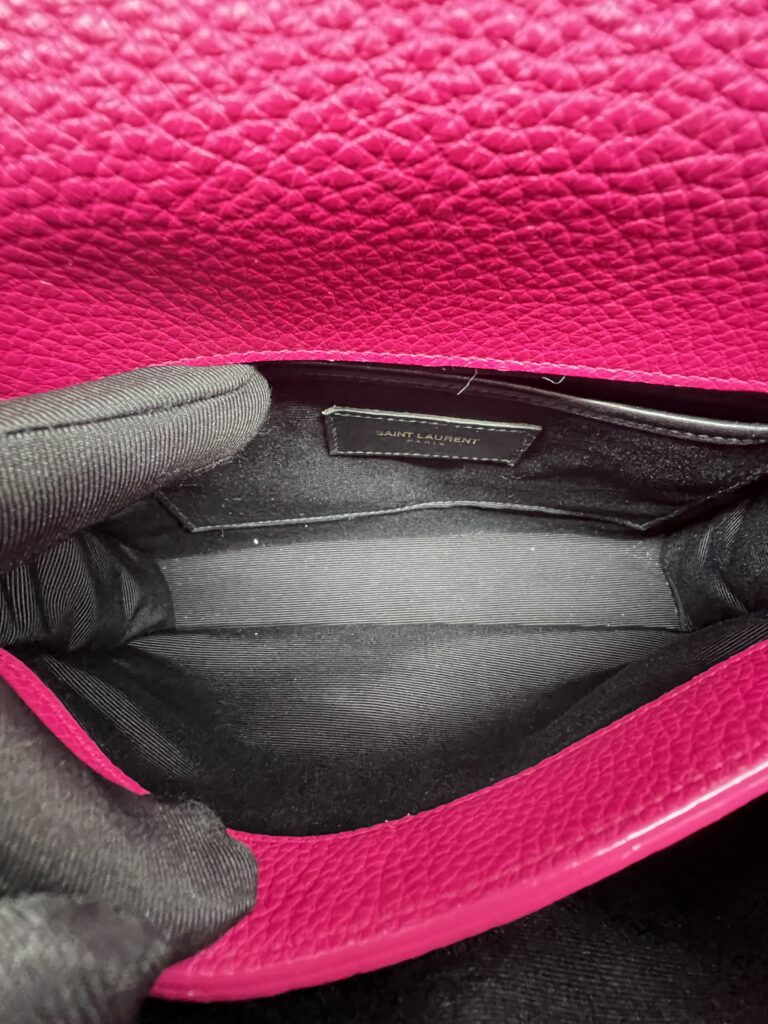 Saint Laurent Moujik Top Handle Grained Pink GHW