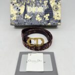 Dior Saddle Belt Oblique Canvas Bordeaux GHW
