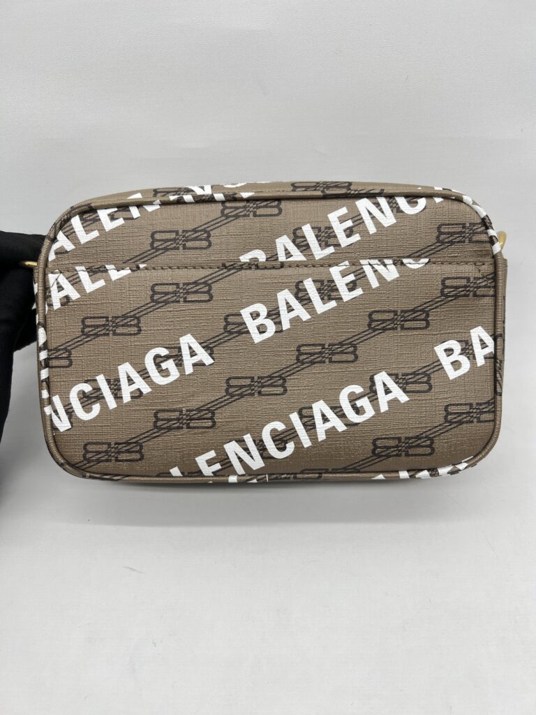 Balenciaga Camera Slingbag BB All Over Logo Brown GHW
