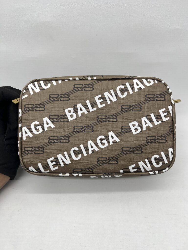 Balenciaga Camera Slingbag BB All Over Logo Brown GHW
