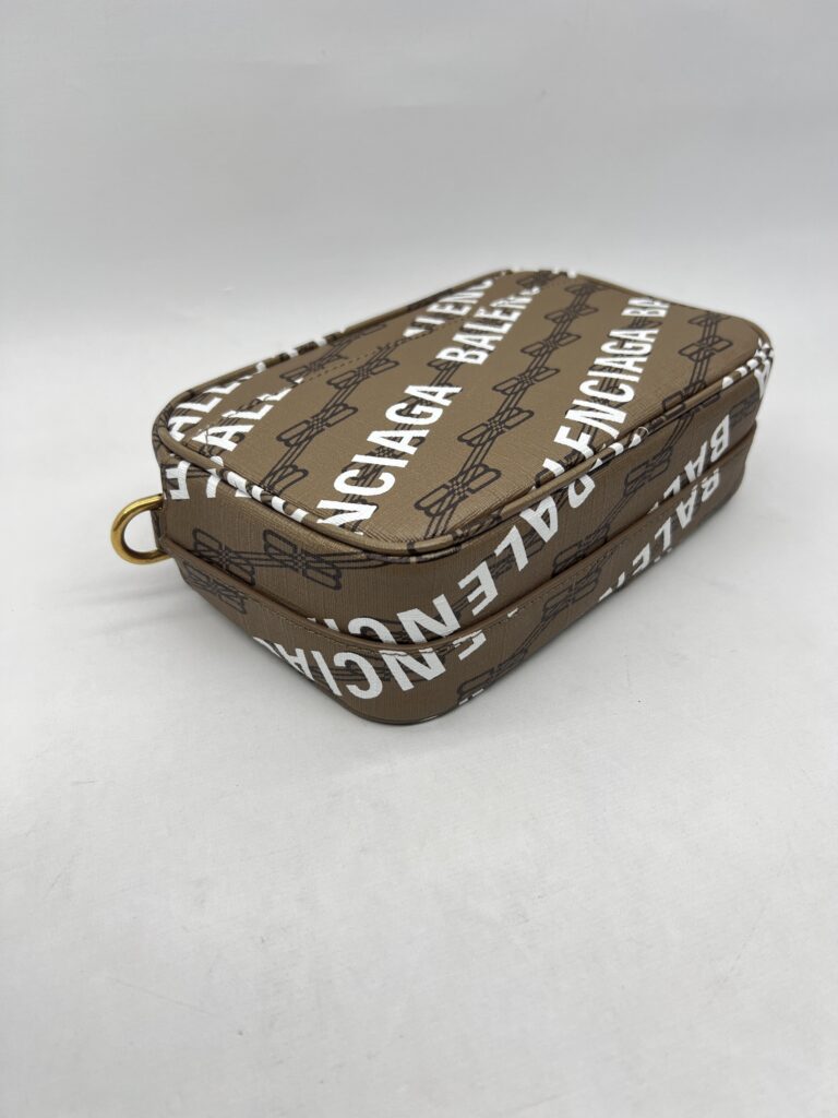 Balenciaga Camera Slingbag BB All Over Logo Brown GHW