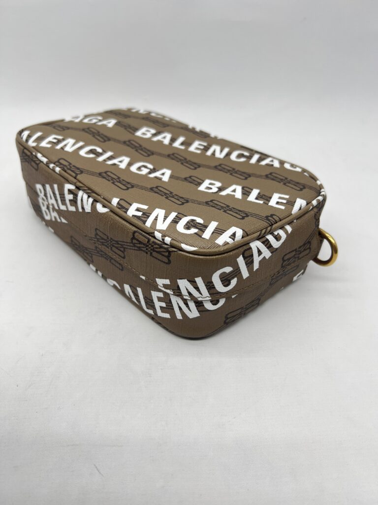 Balenciaga Camera Slingbag BB All Over Logo Brown GHW