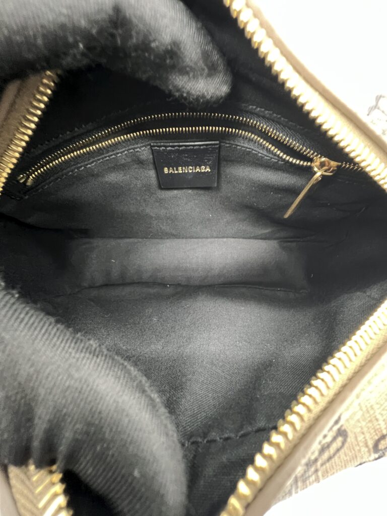Balenciaga Camera Slingbag BB All Over Logo Brown GHW