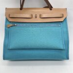Hermes Herbag 31 Toile Officier Blue Azteque/Naturel Sable AR
