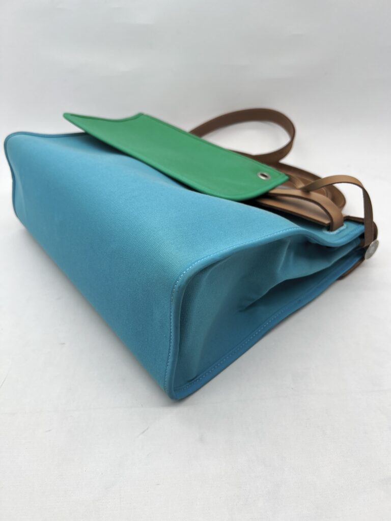 Hermes Herbag 31 Toile Officier Blue Azteque/Naturel Sable AR