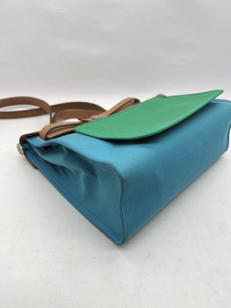 Hermes Herbag 31 Toile Officier Blue Azteque/Naturel Sable AR