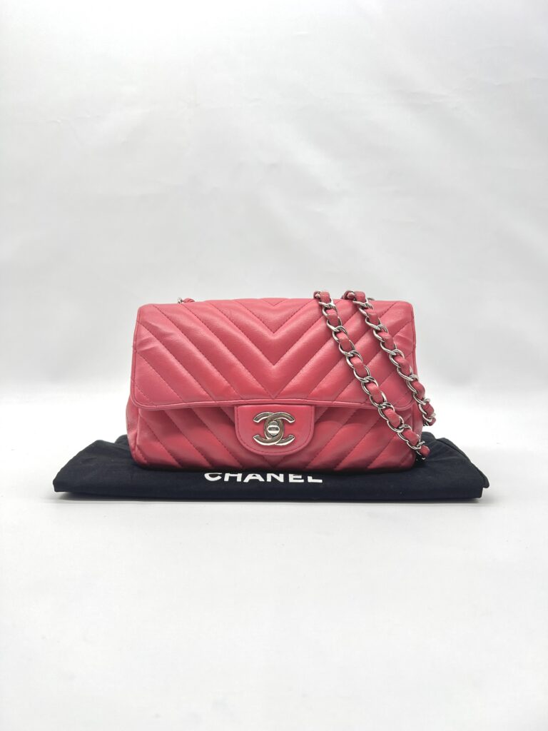 Chanel Mini Rectangle Chevron Pink SHW