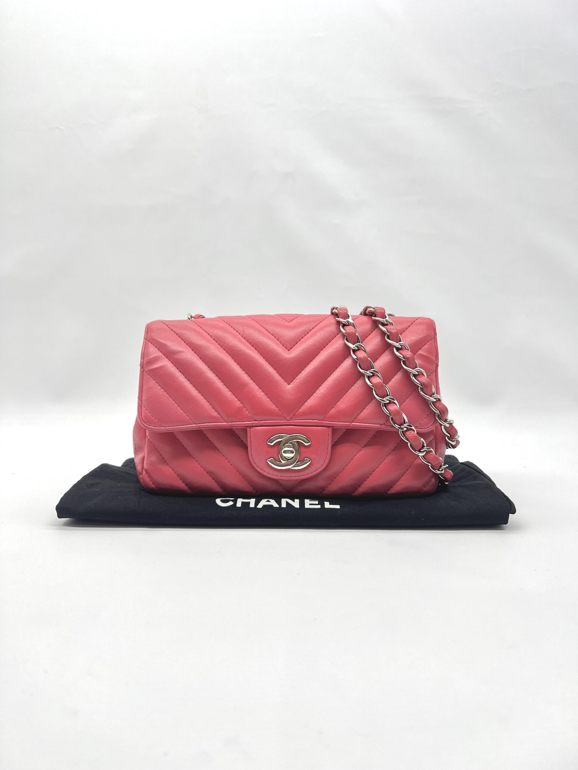 Chanel Mini Rectangle Chevron Pink SHW