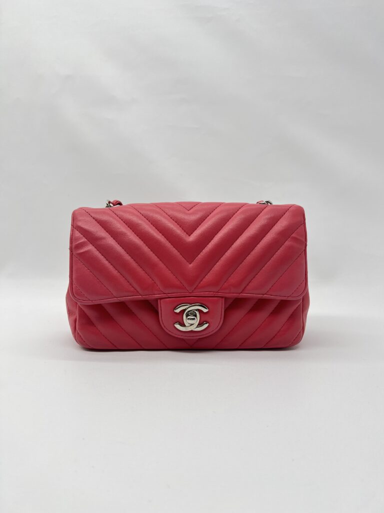 Chanel Mini Rectangle Chevron Pink SHW
