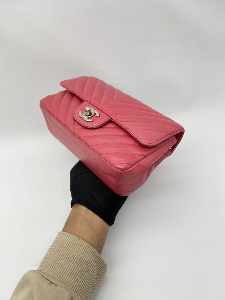 Chanel Mini Rectangle Chevron Pink SHW