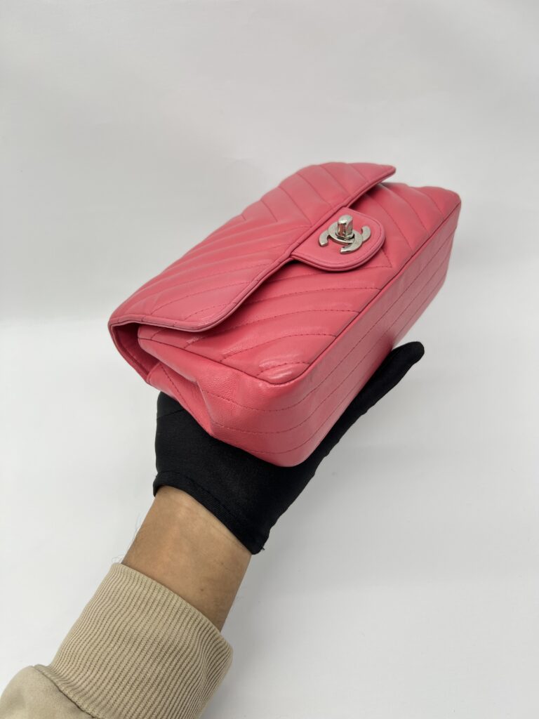 Chanel Mini Rectangle Chevron Pink SHW