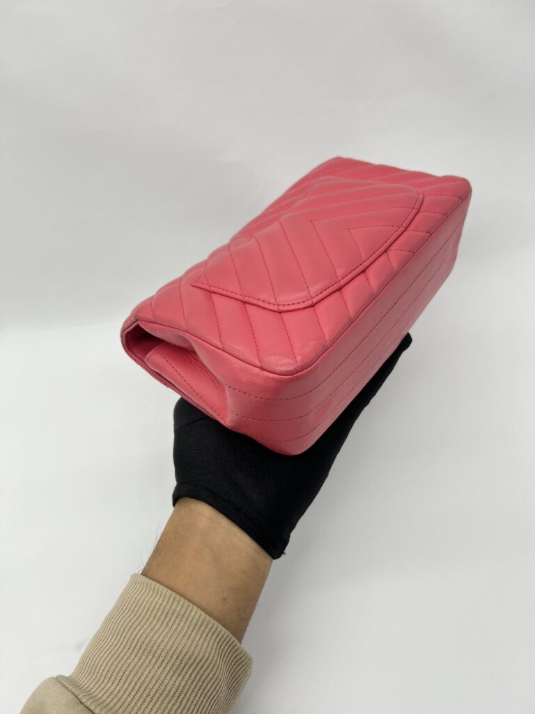 Chanel Mini Rectangle Chevron Pink SHW