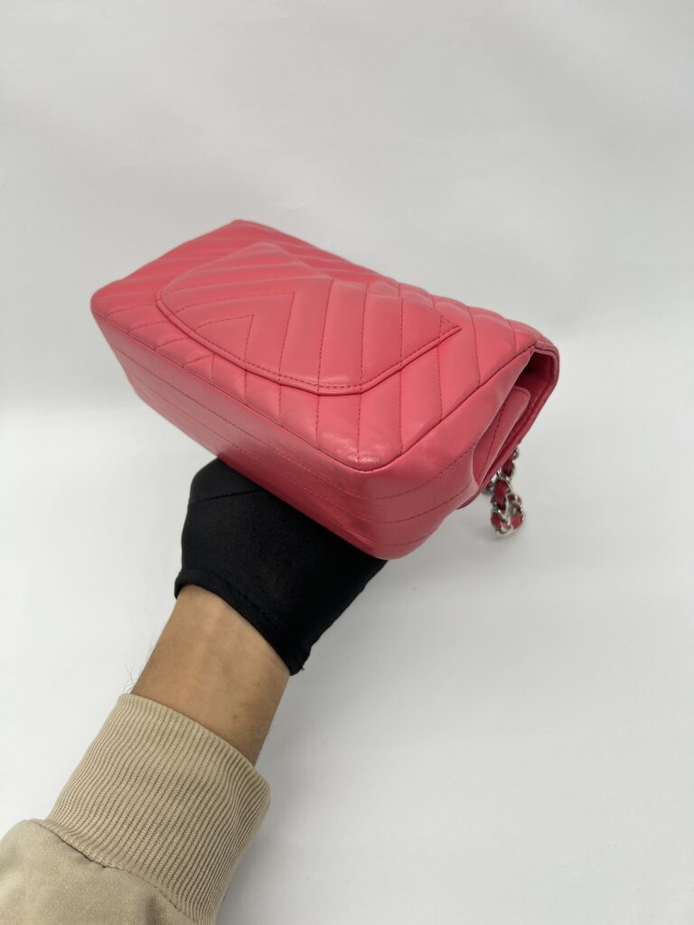 Chanel Mini Rectangle Chevron Pink SHW