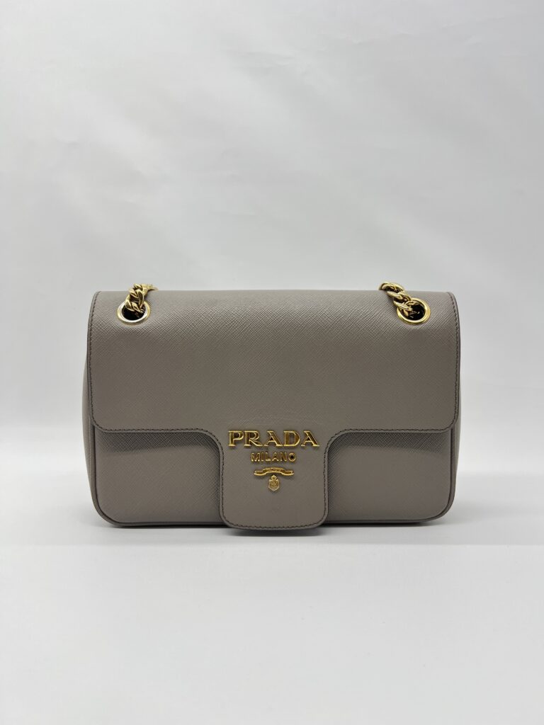 Prada Pattina Saffiano Argilla GHW