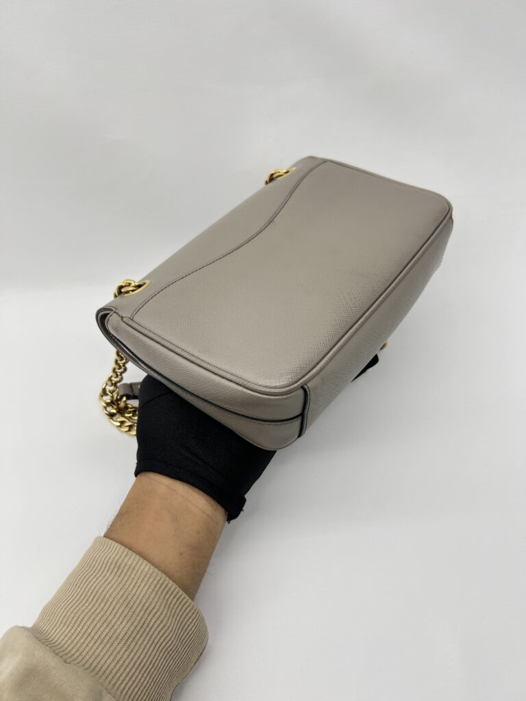 Prada Pattina Saffiano Argilla GHW