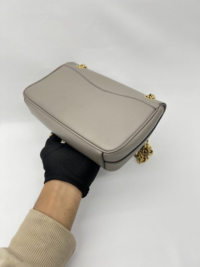 Prada Pattina Saffiano Argilla GHW