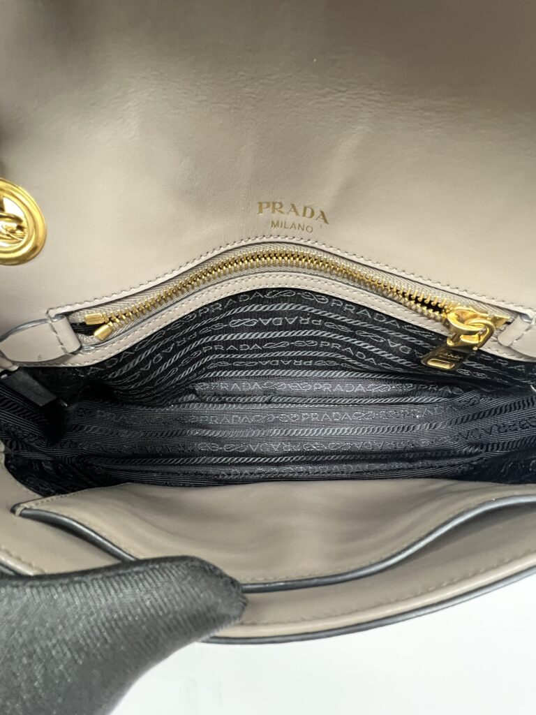 Prada Pattina Saffiano Argilla GHW