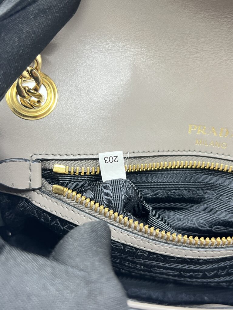 Prada Pattina Saffiano Argilla GHW