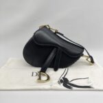 Dior Mini Saddle Smooth Black GHW