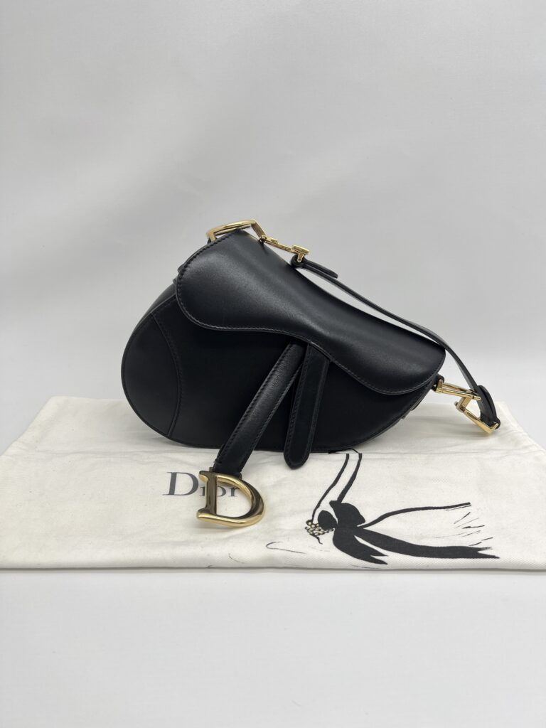 Dior Mini Saddle Smooth Black GHW