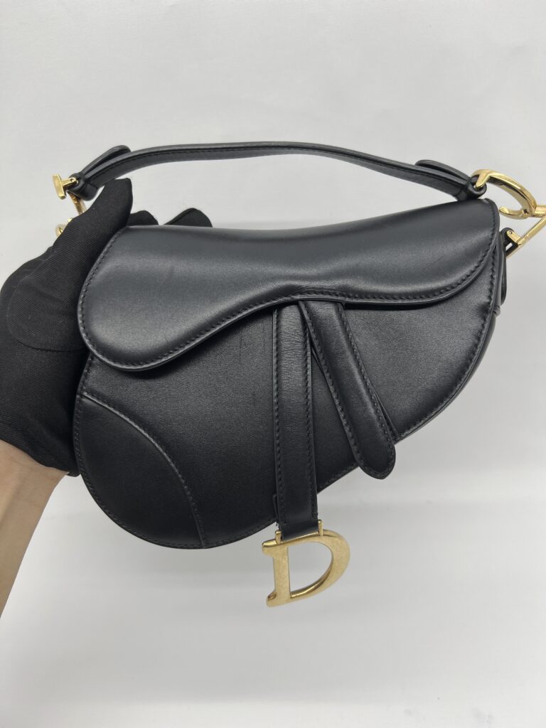 Dior Mini Saddle Smooth Black GHW