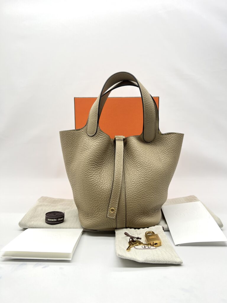 Hermes Picotin 18 Clemence Trench GHW