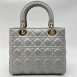 Dior Lady Dior Medium Lambskin Grey GHW