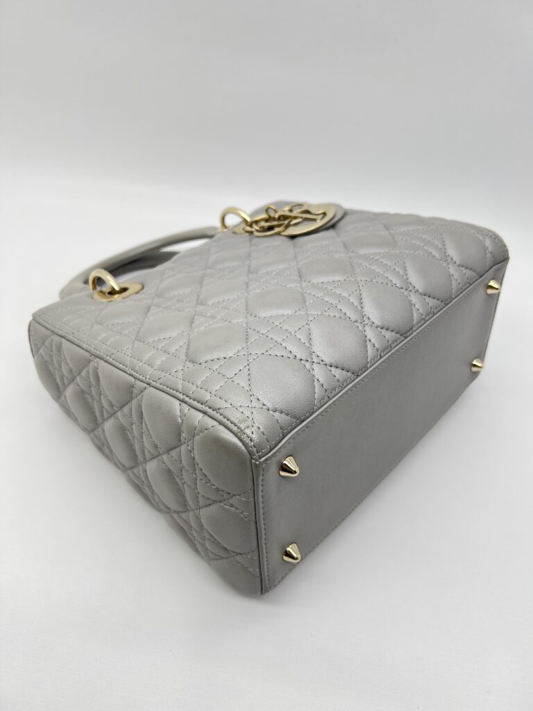 Dior Lady Dior Medium Lambskin Grey GHW