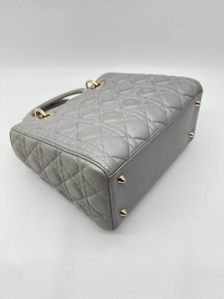 Dior Lady Dior Medium Lambskin Grey GHW