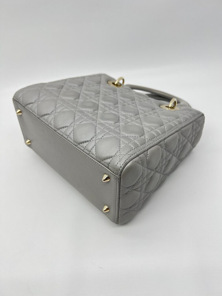 Dior Lady Dior Medium Lambskin Grey GHW