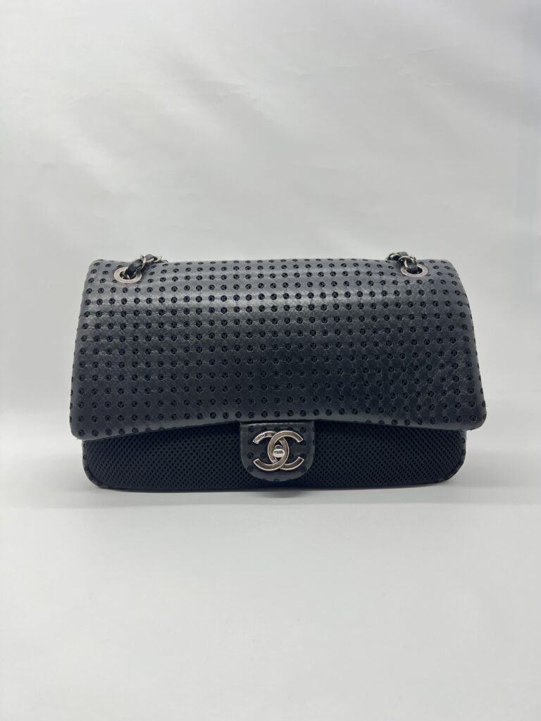 Chanel Perforated Flap Lambskin Mesh Black RHW