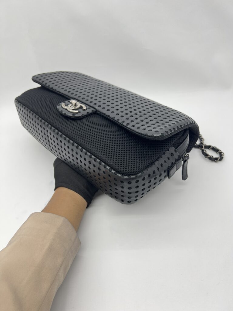 Chanel Perforated Flap Lambskin Mesh Black RHW