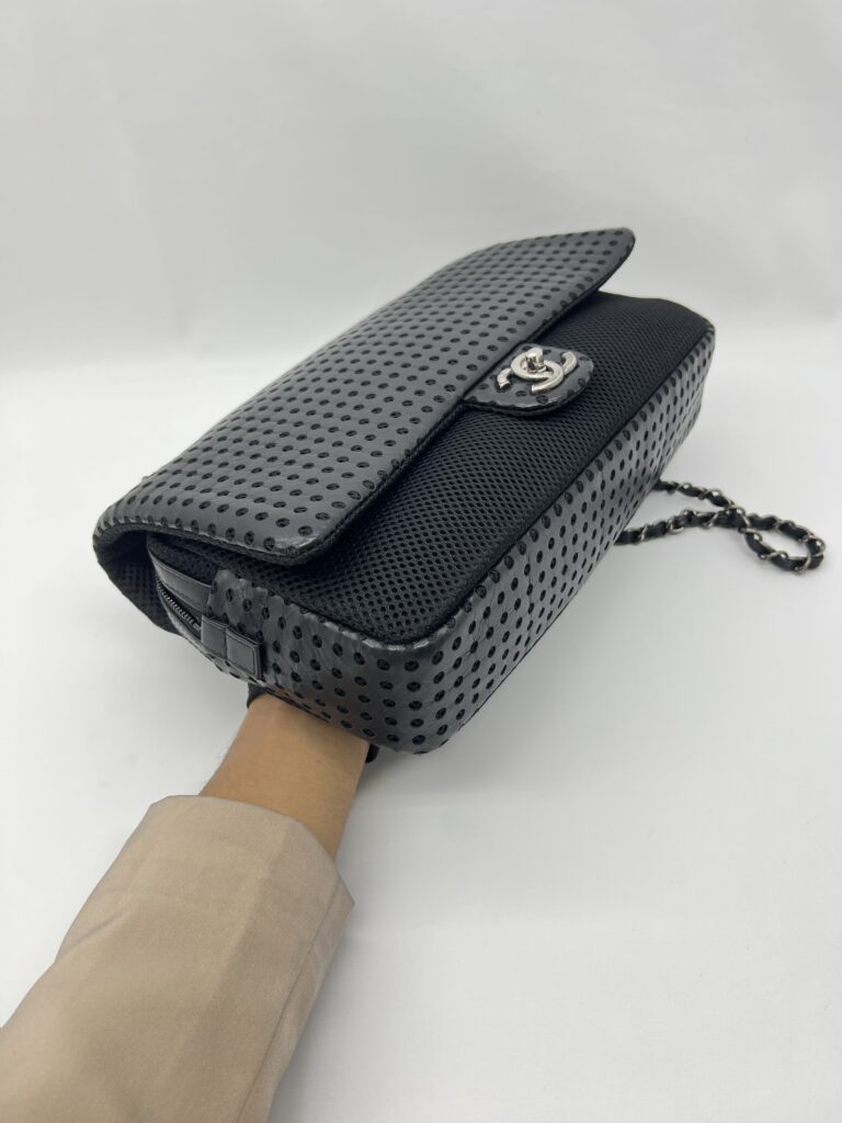 Chanel Perforated Flap Lambskin Mesh Black RHW