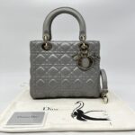 Dior Lady Dior Medium Lambskin Grey GHW