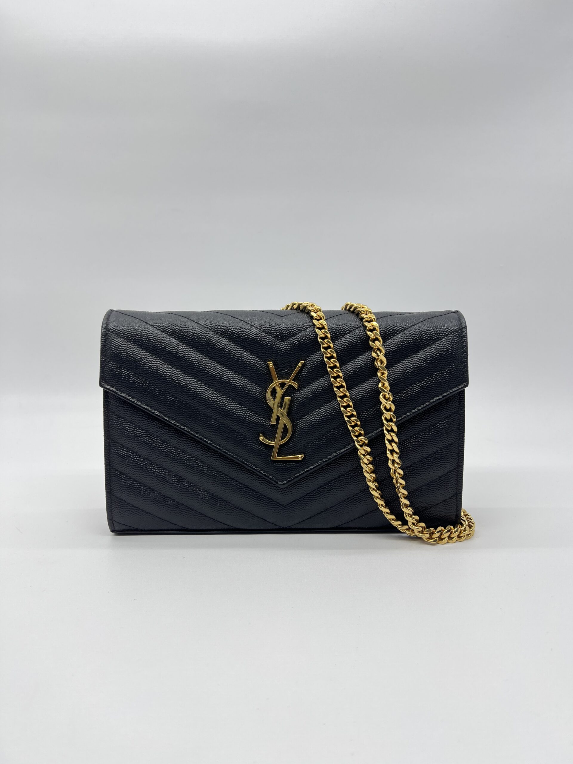 Saint Laurent WOC 22 Grained Black GHW