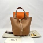 Hermes Picotin 18 Clemence Gold GHW