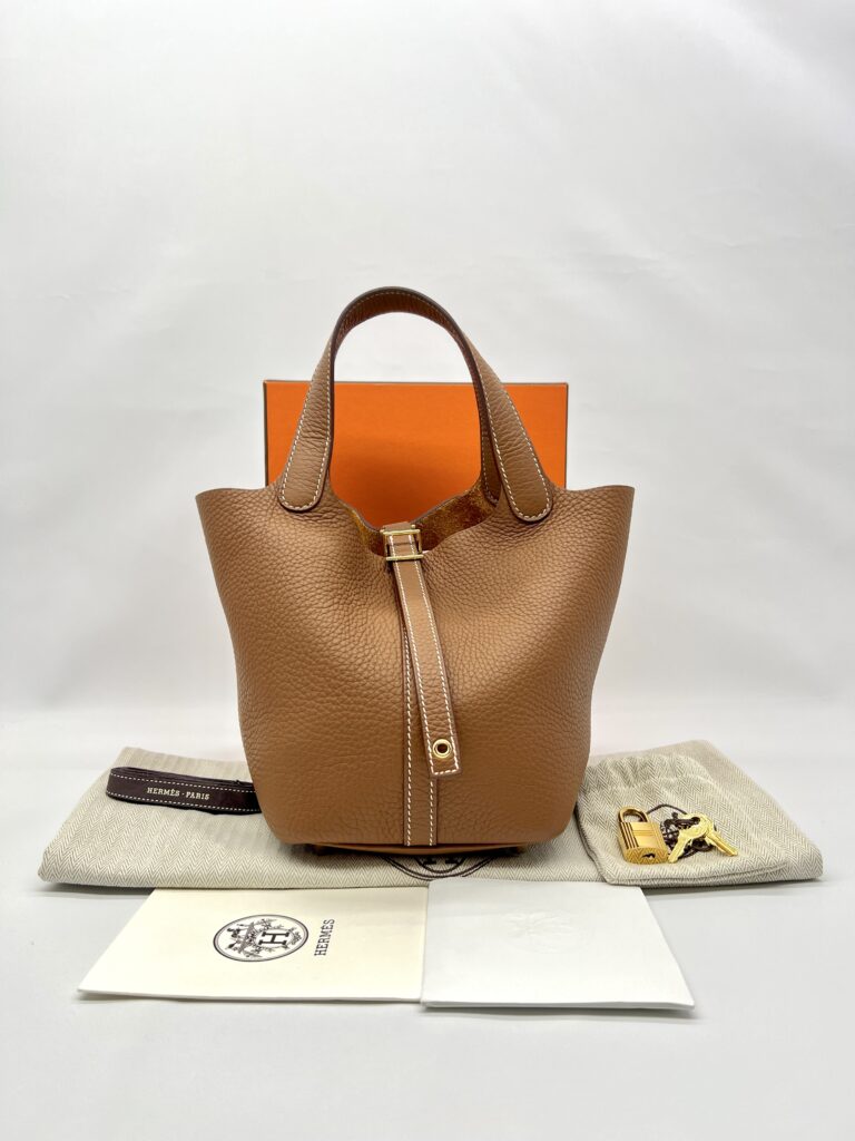 Hermes Picotin 18 Clemence Gold GHW