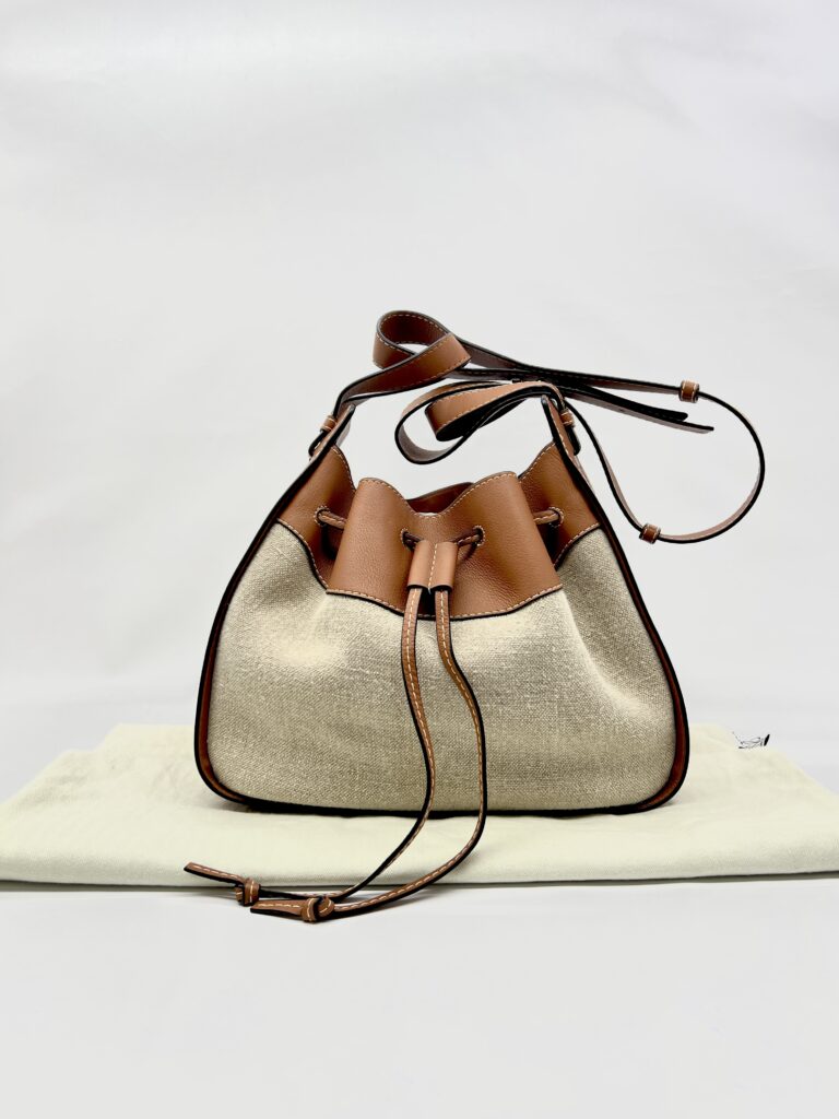 Loewe Hammock Medium Canvas Tan Natural Leather SHW