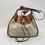 Loewe Hammock Medium Canvas Tan Natural Leather SHW