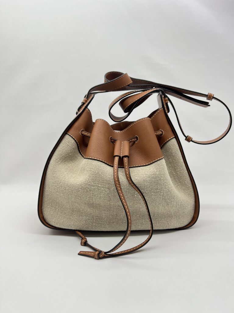 Loewe Hammock Medium Canvas Tan Natural Leather SHW