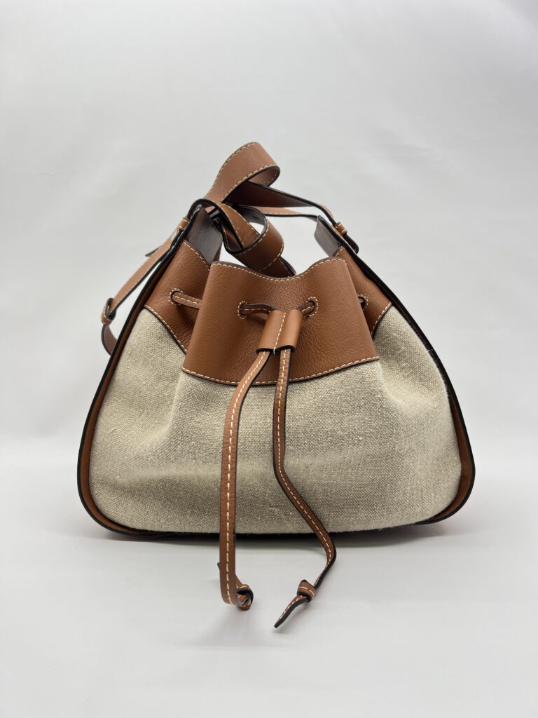 Loewe Hammock Medium Canvas Tan Natural Leather SHW