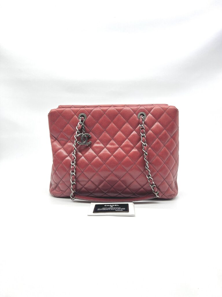 Chanel Shopping Tote Caviar Dark Red RHW