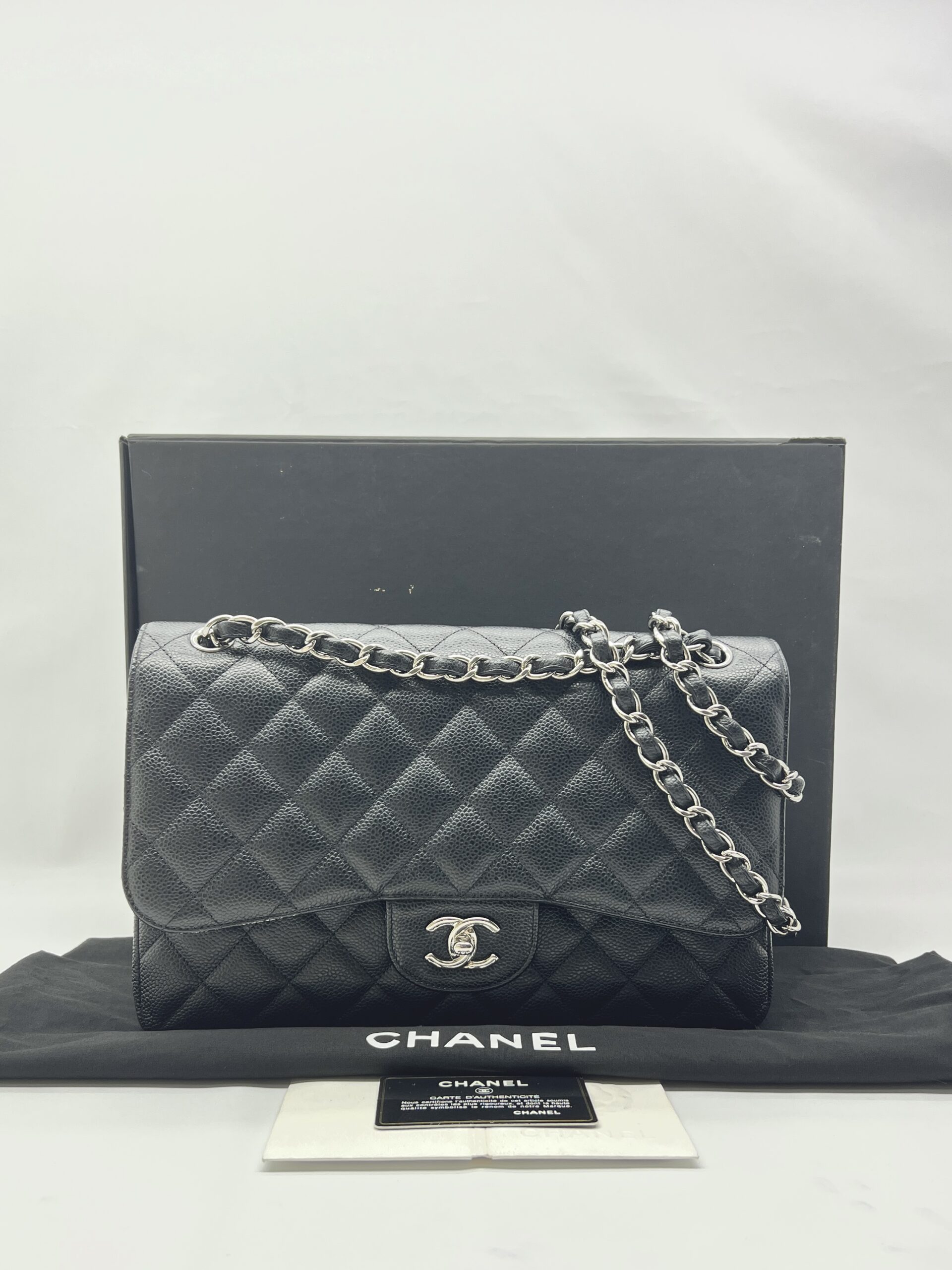 Chanel Classic Jumbo D.Flap Caviar Black SHW