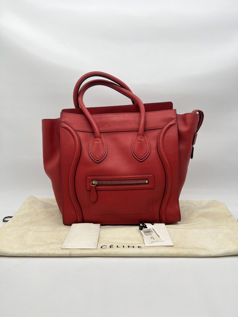 Celine Mini Luggage Grained Red Coquelicot GHW