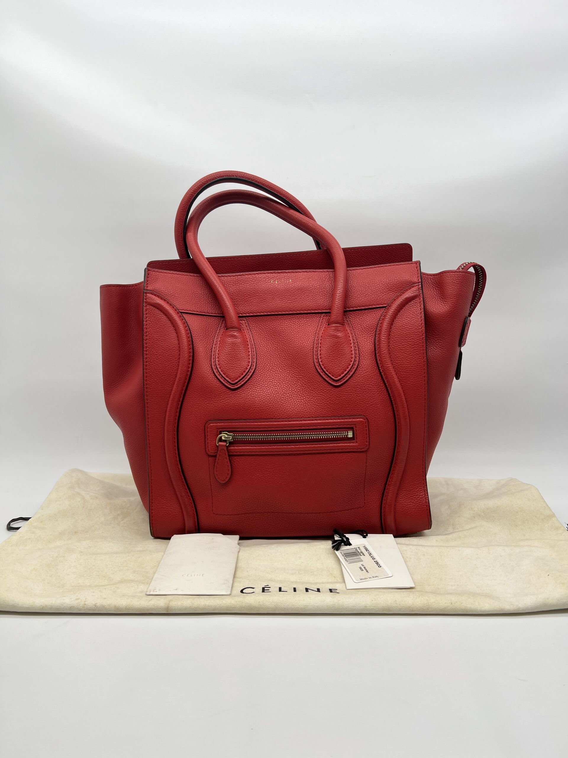 Celine Mini Luggage Grained Red Coquelicot GHW