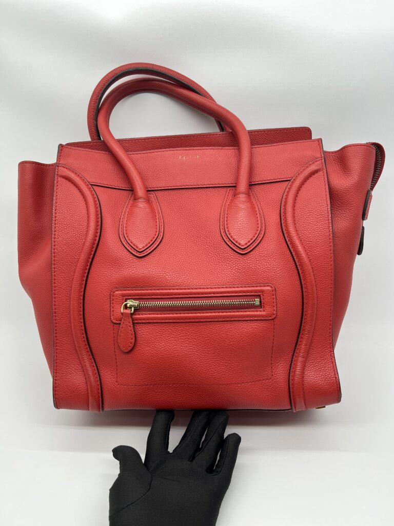 Celine Mini Luggage Grained Red Coquelicot GHW